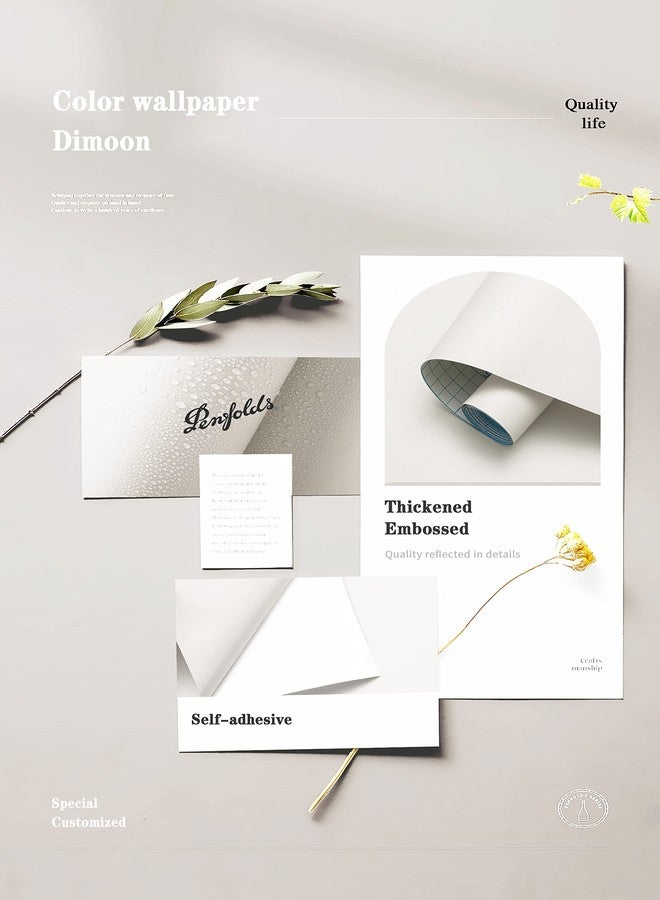 Dimoon 394''x17.7'' White Peel and Stick Wallpaper Contact Paper Modern Self Adhesive Wall Paper Removable Renter Friendly Textured Solid Color Shelf Cabinet Vinyl Roll (394''x17.7'',Off-White) - Image 4